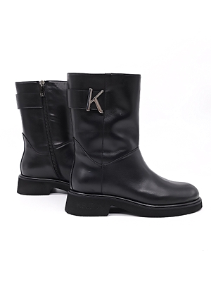 Kelton ботинки в чёрной коже, с пряжко K.